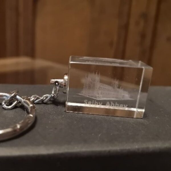 Selby Abbey Glass Block Keyring